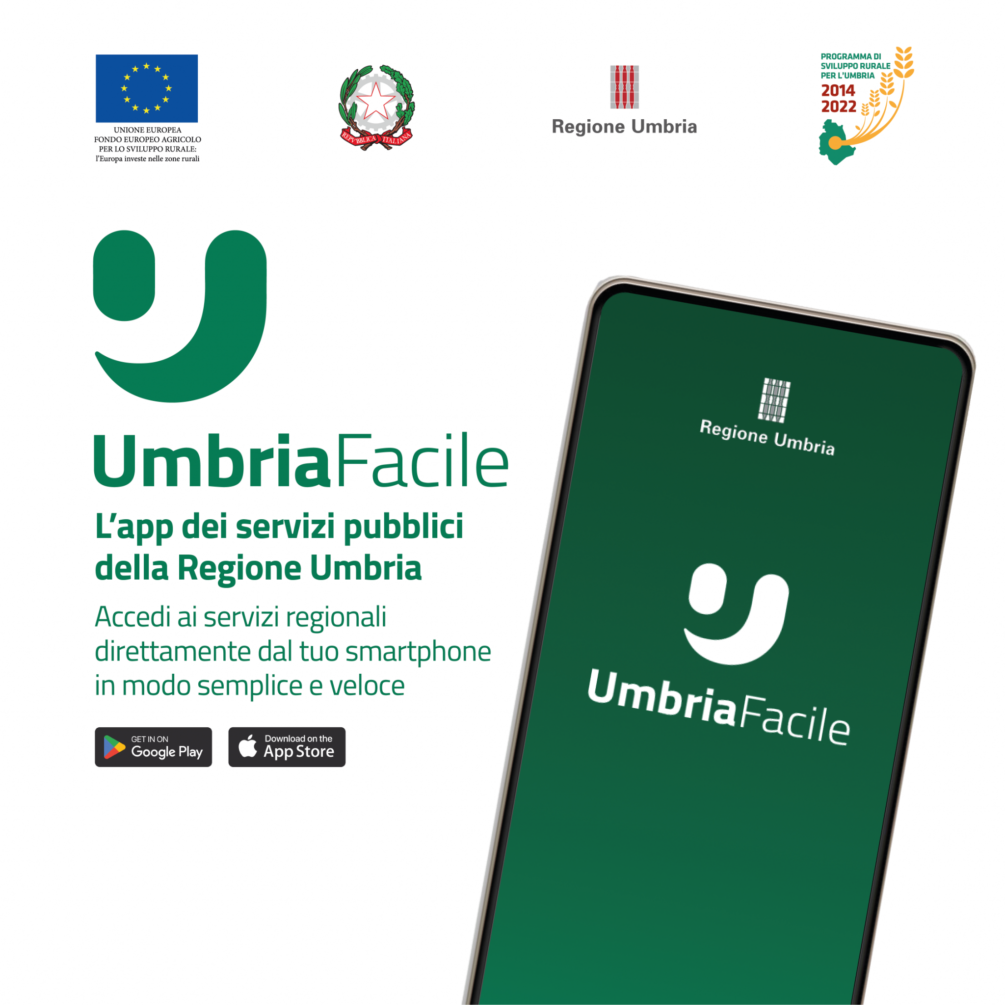 UmbriaFacile, l'app dei servizi pubblici della Regione Umbria. Accedi ai servi regionali direttamente dal tuo smartphone in modo semplice e veloce